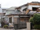 A house is damaged in Miyazaki City on August 30, 2024, by Typhoon Shanshan.