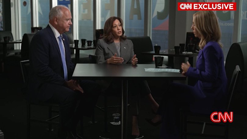 Kamala Harris in her first major TV interview as Democratic nominee on CNN