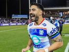 Shaun Johnson celebrates after leading the Warriors to victory.