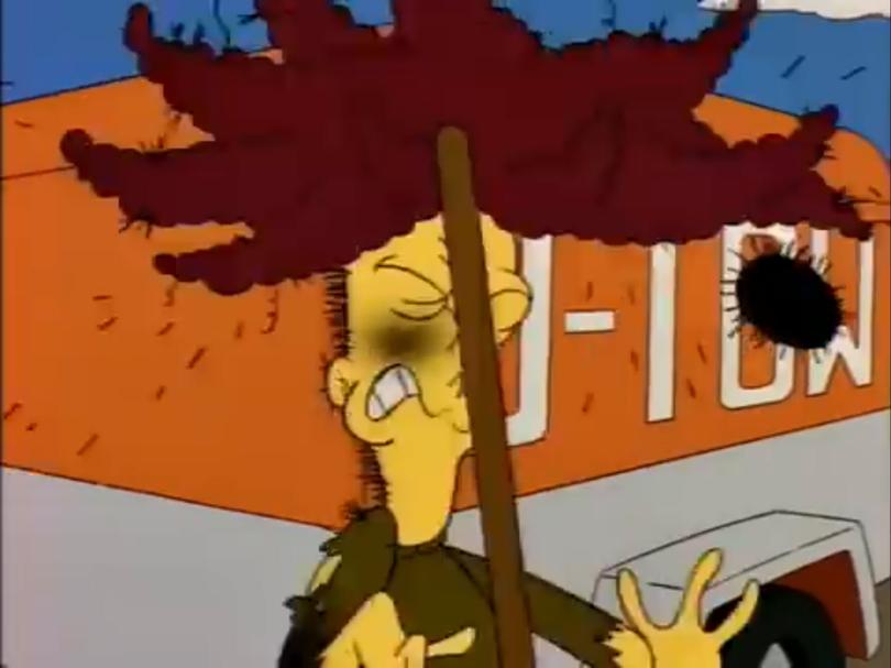 The Simpsons: Season 5, Episode 2: 'Cape Feare' - Sideshow Bob stepping on multiple rakes was a "creative padding" to get the episode to its minimum length. Matt Groening