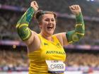 DaynaCrees proved the surprise of the day with three PBs on her way to Paralympics javelin bronze. (Drew Chislett/AAP PHOTOS)