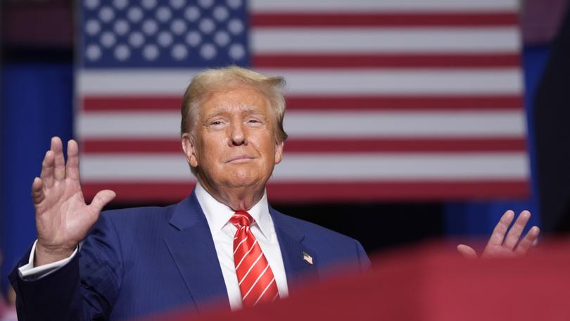 Republican presidential nominee former President Donald Trump arrives at a campaign event, Friday, Aug. 30, 2024, in Johnstown, Pa. (AP Photo/Alex Brandon)