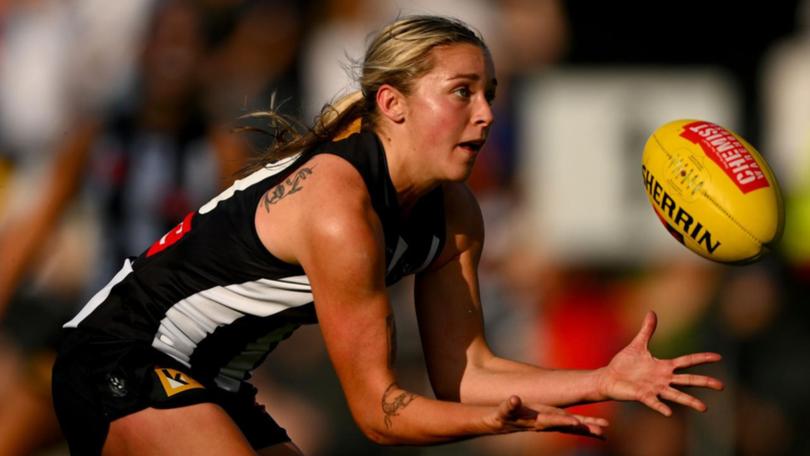 Collingwood's Tarni White has failed to get her three-match ban reduced at the AFLW Tribunal. (Morgan Hancock/AAP PHOTOS)