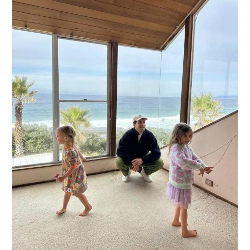 Matty J visiting the home with daughters Marlie-Mae, 5, and Lola, 3.