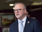 Anthony Albanese visits a TAFE campus in Perth with MPs Ian Goodenough and Anne Aly. Justin Benson-Cooper