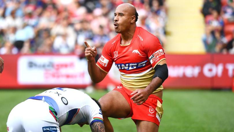 Felise Kaufusi has managed to get his charge downgraded and is available to play against Newcastle. (Jono Searle/AAP PHOTOS)