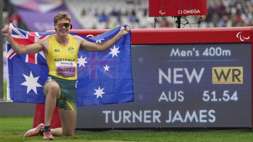 James Turner set a new world record on his way to winning the men's T36 400m in Paris. (AP PHOTO)