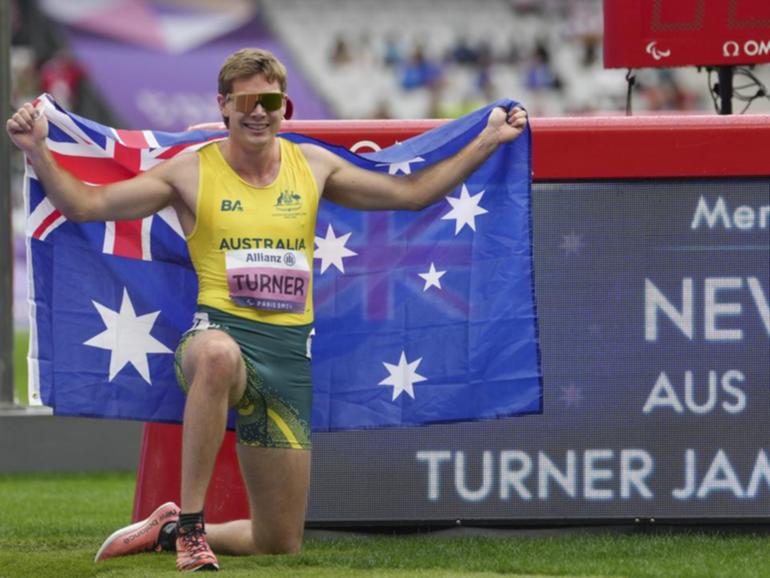 James Turner set a new world record on his way to winning the men's T36 400m in Paris. (AP PHOTO)