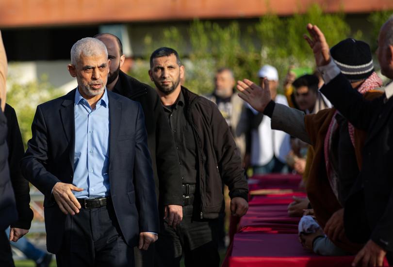 Yahya Sinwar, the leader of Hamas in Gaza, in Gaza City on April 14, 2023. Just a year before attacking Israel, Sinwar approved spending $225,000 to install blast doors to protect the militia’s tunnel network from airstrikes and ground assaults. 