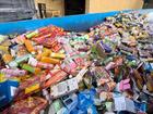 A skip behind a Victorian Coles was full of pizzas, juices, dips, ice creams, pasta, smoked salmon, cookie dough and cheese.