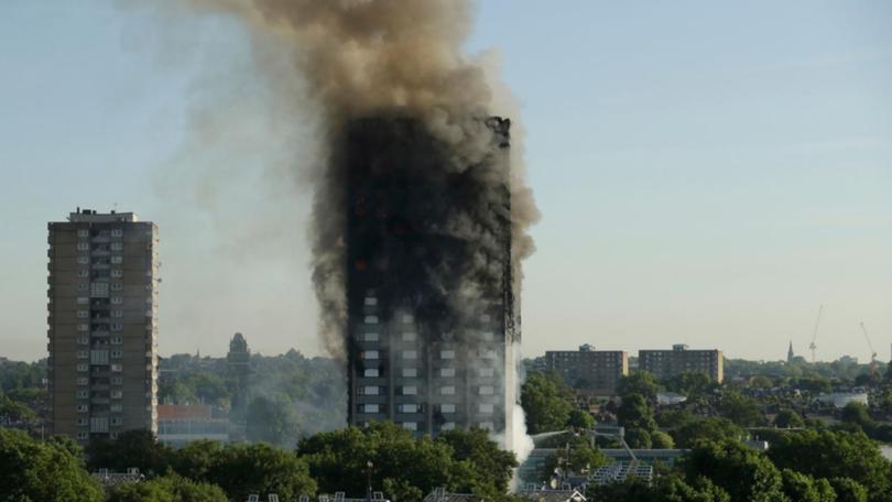 Smoke rises from Grenfell Tower in London in June 2017