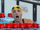 Australia's Alexa Leary is stunned to see her world record time in winning 100m freestyle S9 gold.