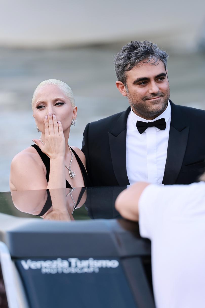 VENICE, ITALY - SEPTEMBER 04: Lady Gaga and Michael Polansky are seen at Hotel Excelsior during the 81st Venice International Film Festival on September 04, 2024 in Venice, Italy. (Photo by Matt Winkelmeyer/Getty Images)