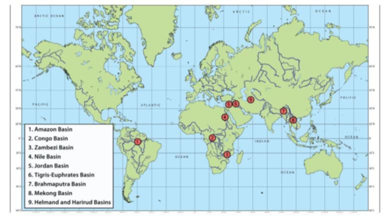 Major international river basins in conflict.