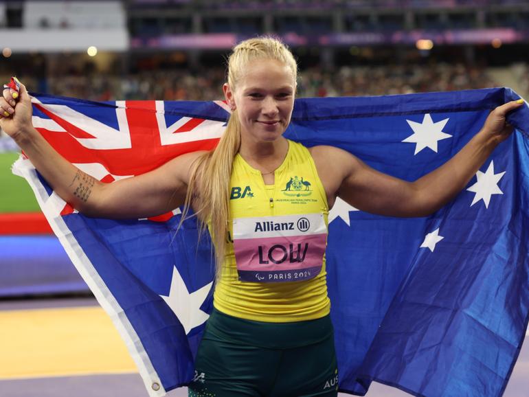 Vanessa Low has won her third long jump gold medal.