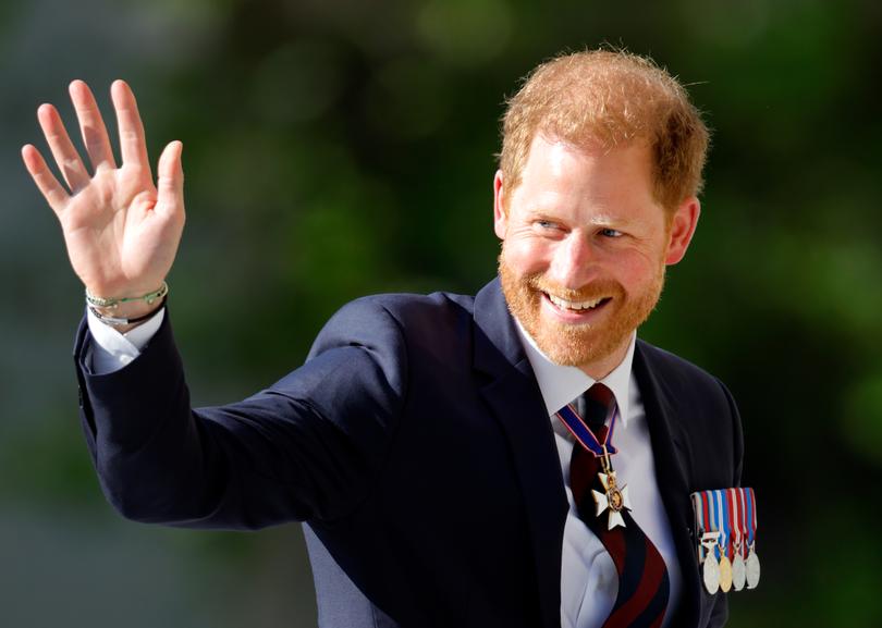 LONDON, UNITED KINGDOM - MAY 08: (EMBARGOED FOR PUBLICATION IN UK NEWSPAPERS UNTIL 24 HOURS AFTER CREATE DATE AND TIME) Prince Harry, Duke of Sussex (wearing a Household Division regimental tie and medals including his Knight Commander of the Royal Victorian Order cross) attends The Invictus Games Foundation 10th Anniversary Service at St Paul's Cathedral on May 8, 2024 in London, England. (Photo by Max Mumby/Indigo/Getty Images)