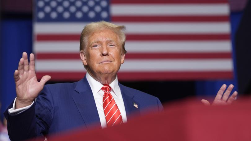 Republican presidential nominee former President Donald Trump arrives at a campaign event, Friday, Aug. 30, 2024, in Johnstown, Pa. (AP Photo/Alex Brandon)