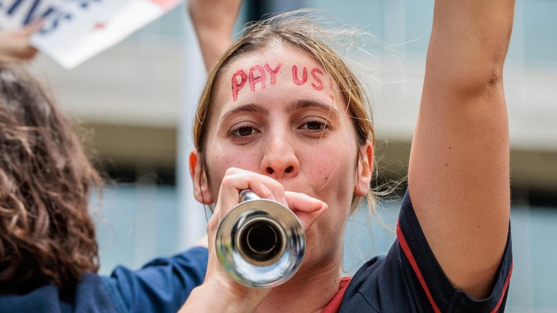 Nursing staff in NSW will strike over a gender pay gap and a bid for a 15 per cent pay rise.