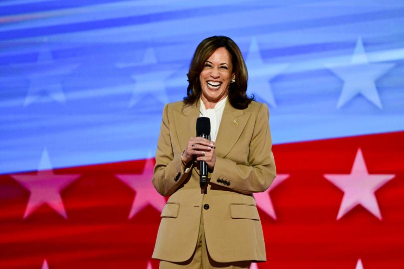 US Vice President Kamala Harris during the Democratic National Convention (DNC) at the United Center in Chicago, Illinois, US, on Monday, Aug. 19, 2024. The race for the White House will reach a fever pitch this week, with Vice President Kamala Harris and Republican nominee Donald Trump battling for momentum, and attention, around the Democratic National Convention in Chicago. Photographer: David Paul Morris/Bloomberg