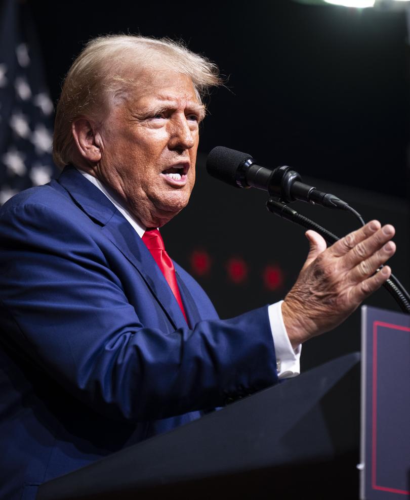 Former President Donald Trump during a campaign appearance in Asheville, N.C., Aug. 14, 2024. 