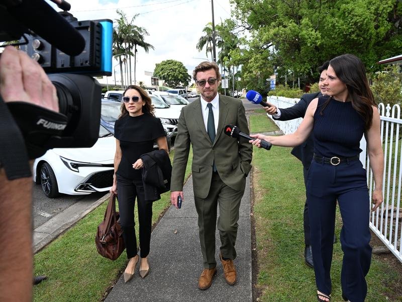 Australian actor Simon Baker arrives at Mullumbimby Court House