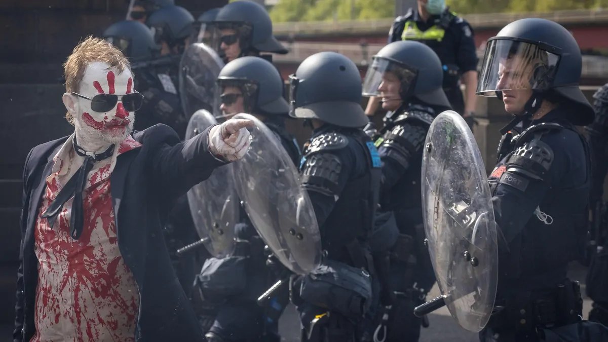 Melbourne protests: Police arrest up to 39, say protesters threw acid ...