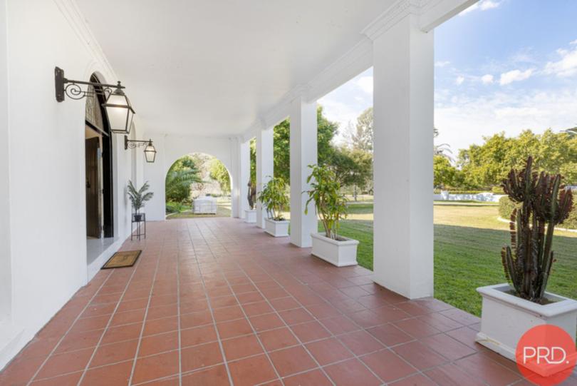 The portico at the entrance of the house.