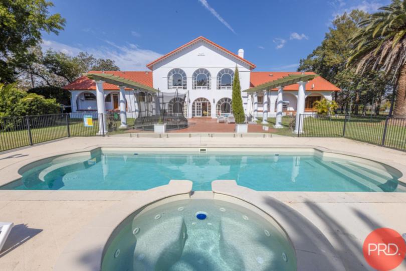 The terrace overlooks the swimming pool and spa.