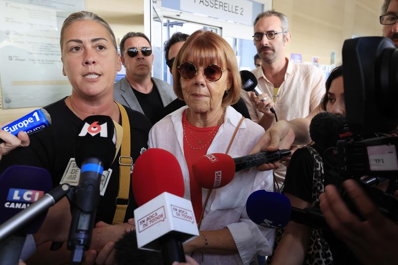 Gisele Pelicot, centre, and her daughter Caroline Darian, left.