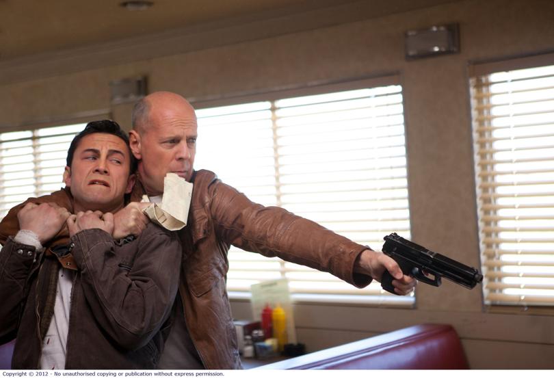 Joseph Gordon-Levitt and Bruce Willis in Looper. Picture: Roadshow