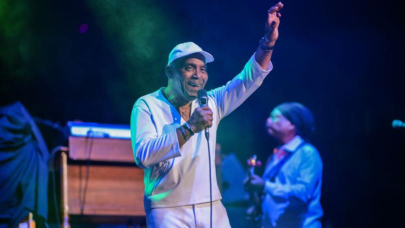 ATLANTA, GEORGIA - MARCH 22: Frankie Beverly performs during Frankie Beverly & Maze Farewell Tour at State Farm Arena on March 22, 2024 in Atlanta, Georgia. (Photo by Prince Williams/WireImage)