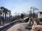 A fire-ravaged property at El Cariso Village, Riverside in California.