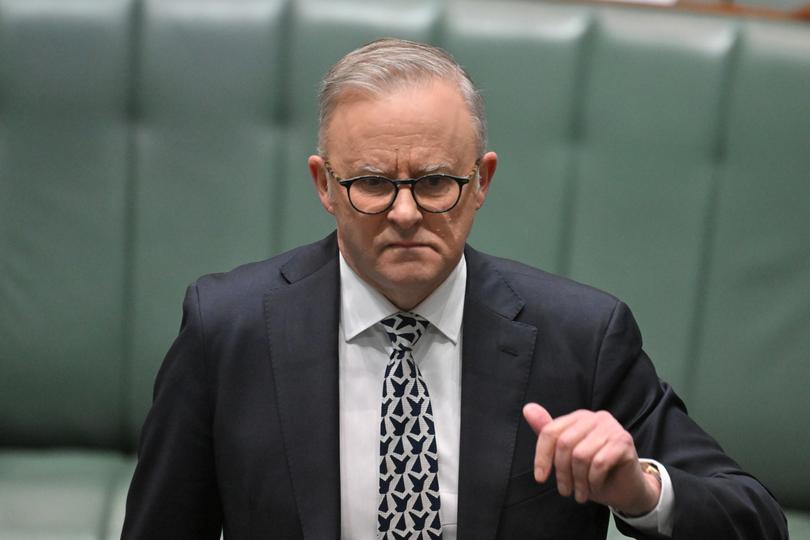 Prime Minister Anthony Albanese during Question Time in Canberra on Thursday.