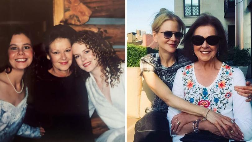 Nicole Kidman (right) has made her first public statement since the death of her mother, Janelle (centre).