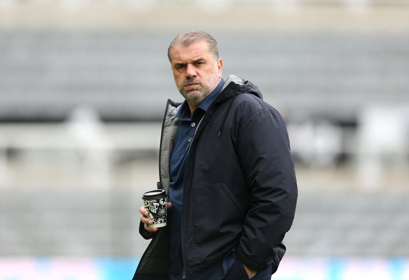 NEWCASTLE UPON TYNE, ENGLAND - SEPTEMBER 01: Ange Postecoglou, Manager of Tottenham Hotspur, looks on prior to the Premier League match between Newcastle United FC and Tottenham Hotspur FC at St James' Park on September 01, 2024 in Newcastle upon Tyne, England. (Photo by George Wood/Getty Images)