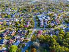 Aerial view of Melbourne's beautifully green eastern suburbs.