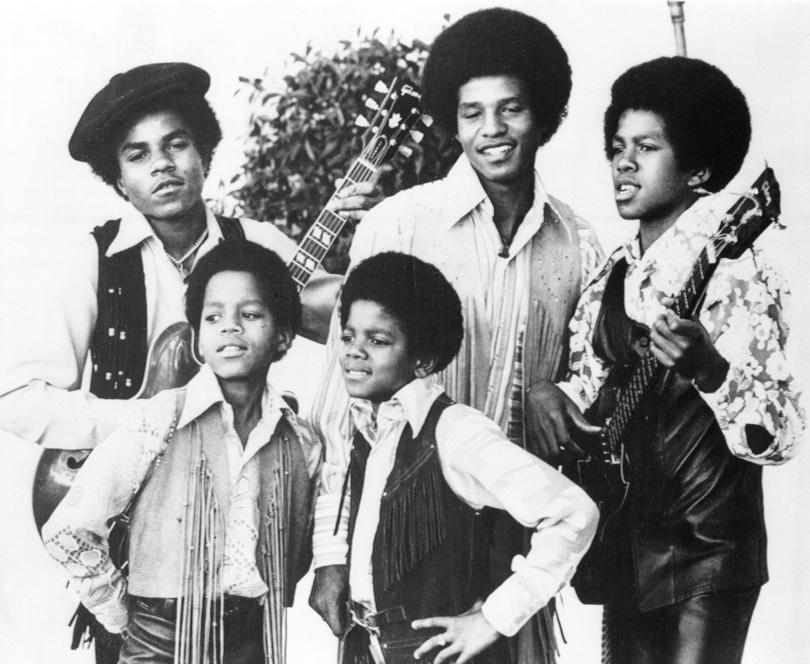 The Jackson 5, Michael Jackson, front right, Marlon Jackson, front left, Tito Jackson, back left, Jackie Jackson and Jermaine, back right.