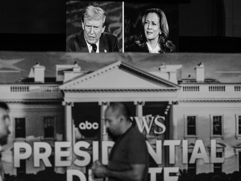 Vice President Kamala Harris and Former President Donald Trump during the general election presidential debate.