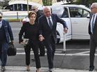 Rupert Murdoch and his wife Elena Zhukova Murdoch have arrived at court in Reno, Nevada. (AP PHOTO)