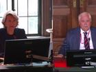  Clive Palmer being questioned at the Hague in the Netherlands. 