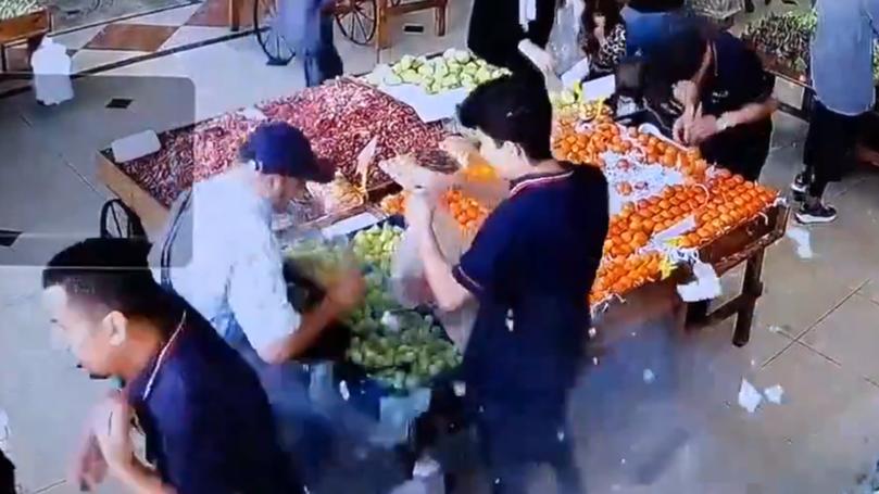 CCTV footage shows the moment a pager explodes in somebody's pocket while shopping. At least 11 are dead, 4000 injured in mass attack on Hezbollah pagers. 