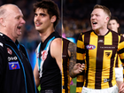 The seven words at the heart of a furious exchange between Port Adelaide coach Ken Hinkley and a number of Hawthorn players has been revealed.