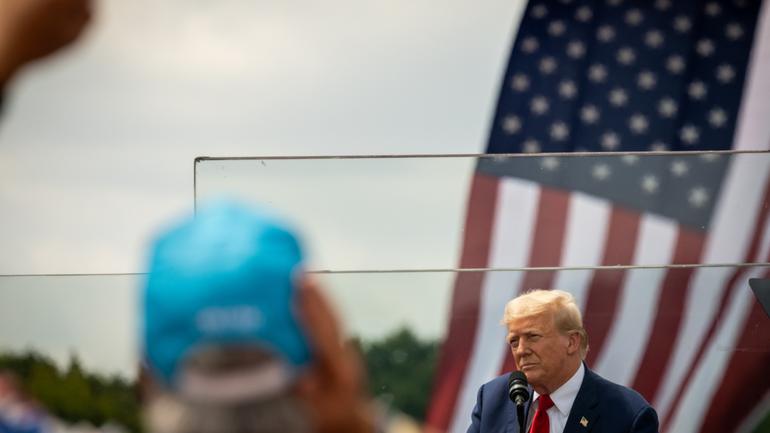 Donald Trump speaks Wednesday in Asheboro.