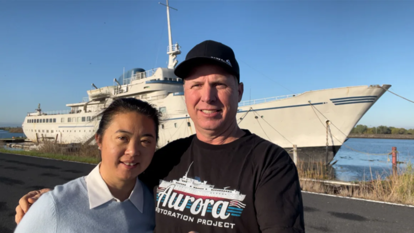 Chris Willson and partner Jin Li bought a historic cruise ship to restore it but were forced to sell when it began to sink. 