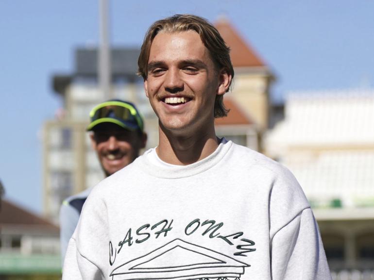 Australia's Mahli Beardman during a net session at Trent Bridge this week.