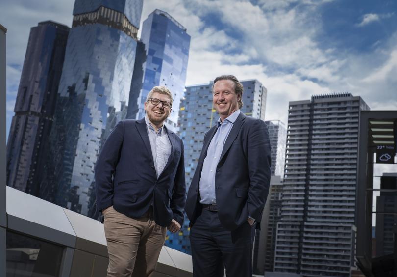 AFR Bart Kolodziejczyk and Michael Masterman They are former Fortescue executives who have gone alone with their new company element zero Monday 15th January 2024 Melbourne Photo by Eamon Gallagher