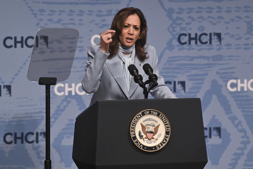 Vice President Kamala Harris, the Democratic presidential nominee, speaks during the Congressional Hispanic Caucus Institute's 47th Annual Leadership Conference in Washington, on Sept. 18, 2024. 