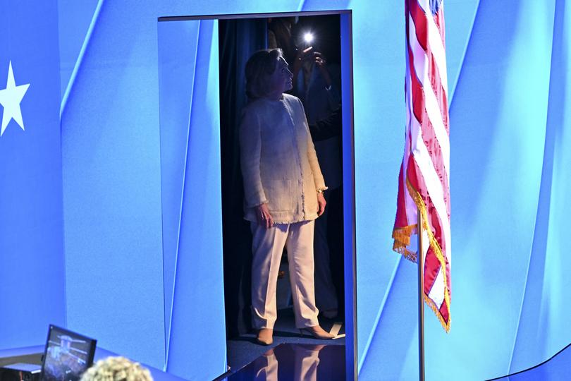 Hillary Clinton, former secretary of state and 2016 Democratic presidential nominee, stands backstage before speaking oat the Democratic National Convention in August. 