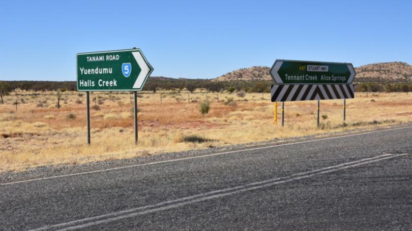 Road signs along the Tanami region, where it's believed young mum Angie Fuller went missing.