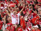 SYDNEY, AUSTRALIA - SEPTEMBER 20: Swans fans show their support during the AFL Preliminary Final match between Sydney Swans and Port Adelaide Power at Sydney Cricket Ground, on September 20, 2024, in Sydney, Australia. (Photo by Cameron Spencer/Getty Images)